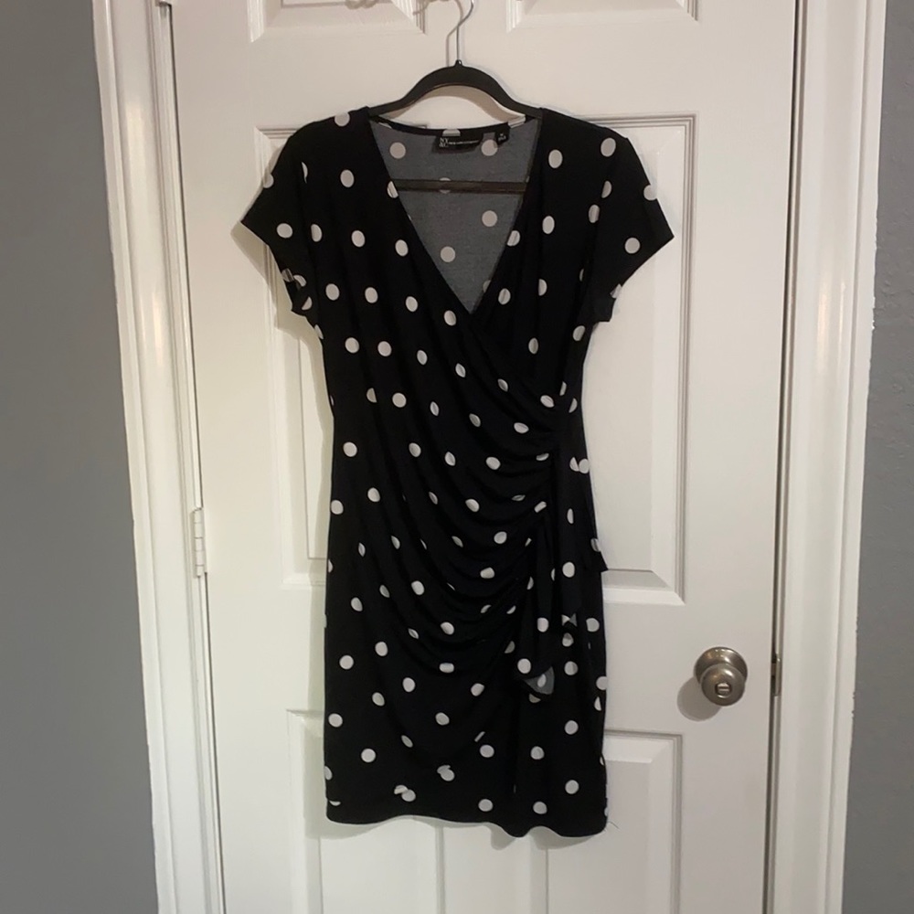 Black polkadot dress